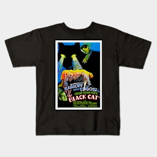 Completely Retouched The Black Cat Movie Poster from 1934 Kids T-Shirt